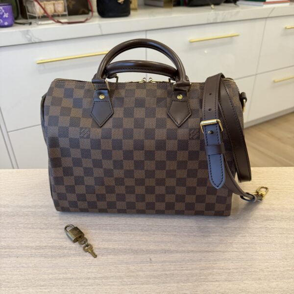 Louis Vuitton Damier Ebene Speedy 30 Bandouliere