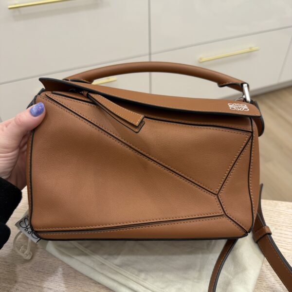 Loewe Calfskin Small Puzzle Bag Tan