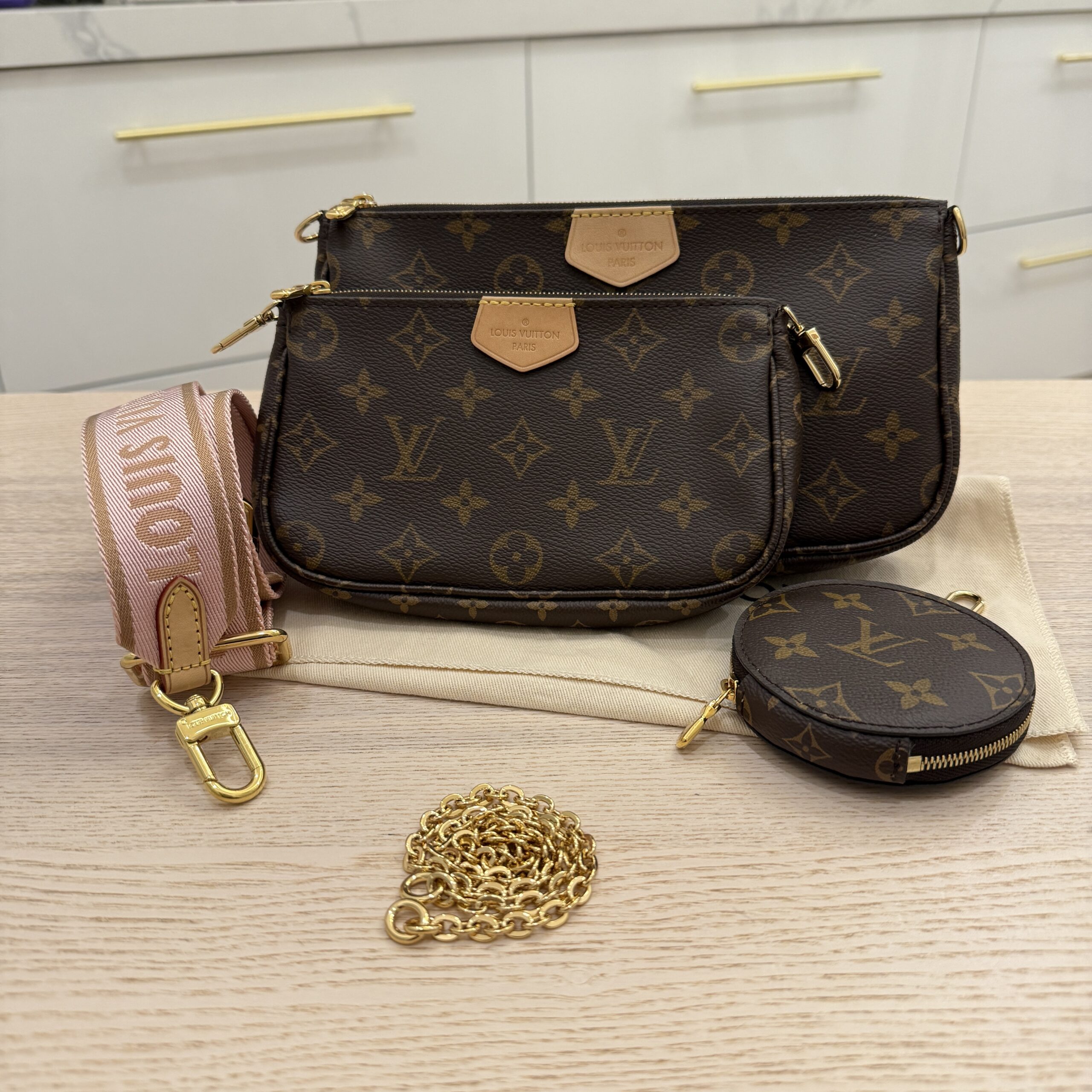 Louis Vuitton Monogram Multi Pochette Accessories Rose