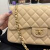 Chanel Lambskin Quilted Jumbo Double Flap Beige Claire Gold Hardware