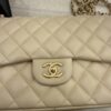 Chanel Lambskin Quilted Jumbo Double Flap Beige Claire Gold Hardware
