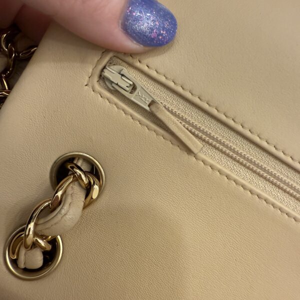 Chanel Lambskin Quilted Jumbo Double Flap Beige Claire Gold Hardware