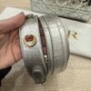 Christian Dior Metallic Grained Calfskin Cannage Small Lady Dior Silver and Silver Hardware