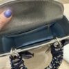 Christian Dior Metallic Grained Calfskin Cannage Small Lady Dior Silver and Silver Hardware