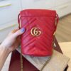 Gucci Matelasse Mini GG Marmont 2.0 Bucket Bag Red
