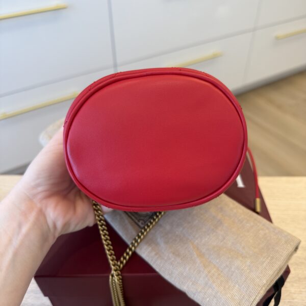 Gucci Matelasse Mini GG Marmont 2.0 Bucket Bag Red
