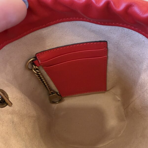 Gucci Matelasse Mini GG Marmont 2.0 Bucket Bag Red