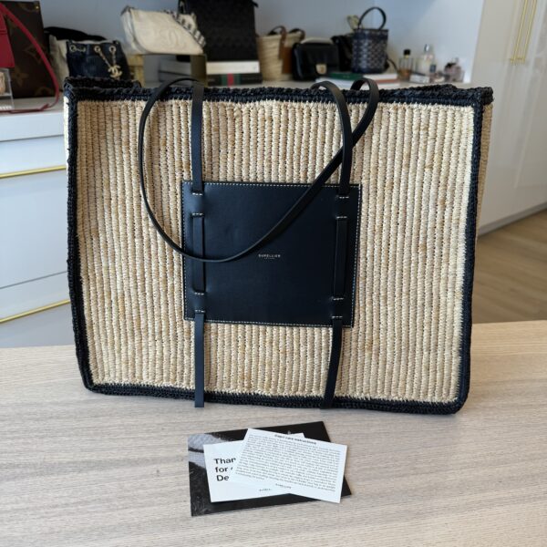 DeMellier The Large Capri Canvas and Leather Box Tote Bag