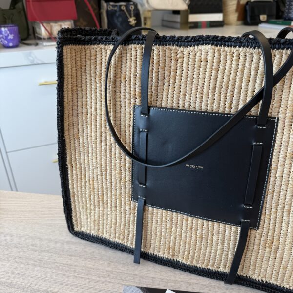 DeMellier The Large Capri Canvas and Leather Box Tote Bag