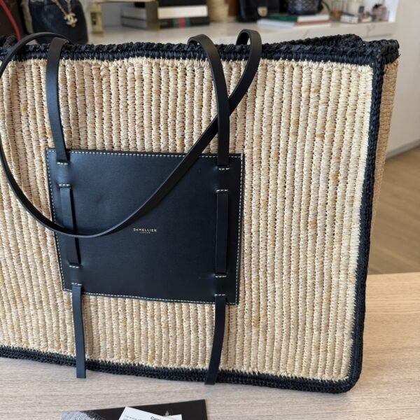 DeMellier The Large Capri Canvas and Leather Box Tote Bag