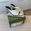 Gucci Women's Interlocking G High Heel Sandals Ivory Size 38.5