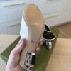 Gucci Women's Interlocking G High Heel Sandals Ivory Size 38.5