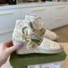 Gucci Women's Damita Espadrilles Interlocking G Embroidered Canvas Size 37