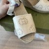 Gucci Women's Damita Espadrilles Interlocking G Embroidered Canvas Size 37