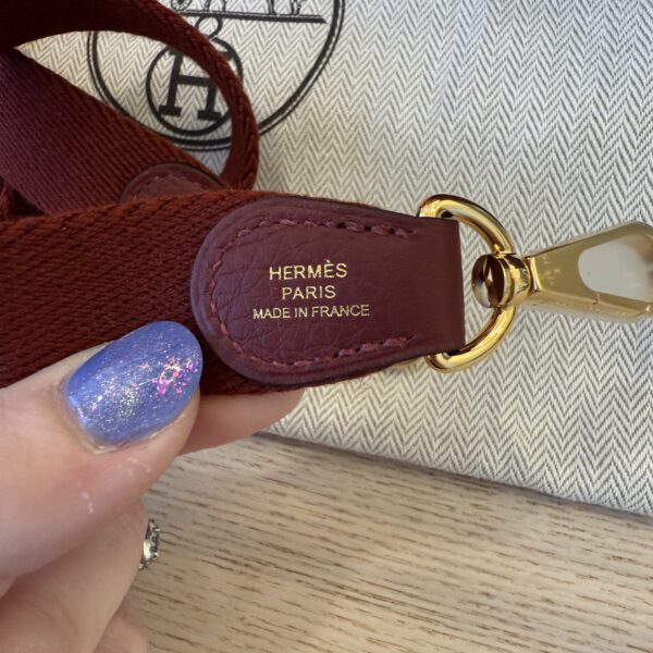 Hermes Taurillon Clemence Evelyne TPM Rouge H