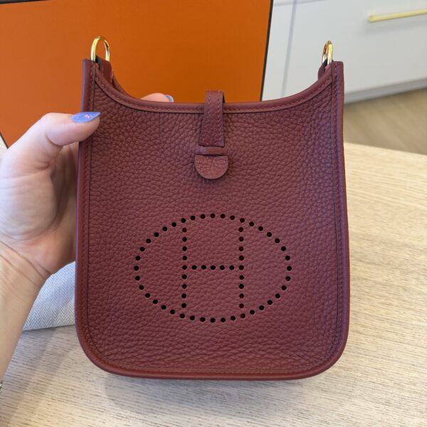 Hermes Taurillon Clemence Evelyne TPM Rouge H