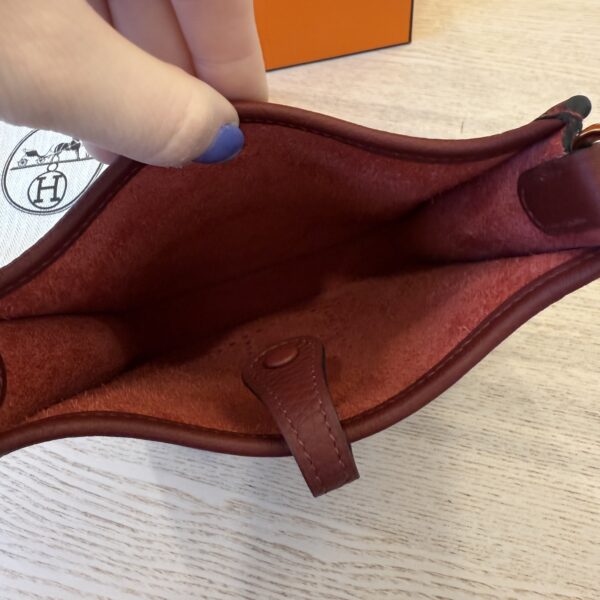 Hermes Taurillon Clemence Evelyne TPM Rouge H