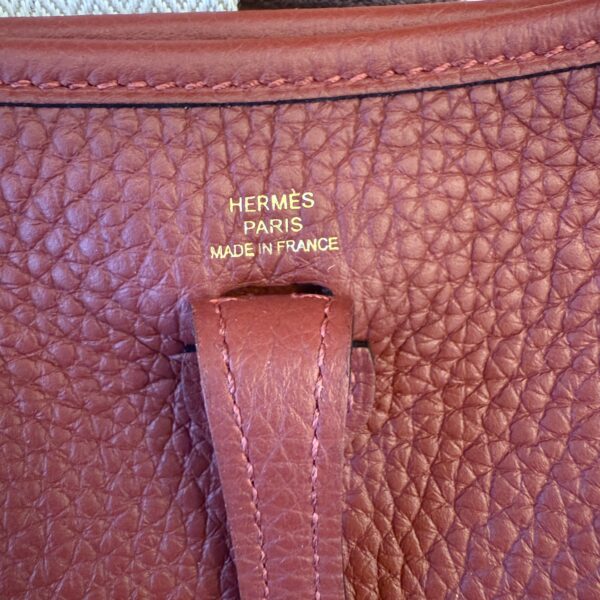 Hermes Taurillon Clemence Evelyne TPM Rouge H