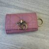 Christian Dior Lady Dior Cannage Leather Key Case Pink
