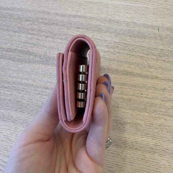 Christian Dior Lady Dior Cannage Leather Key Case Pink