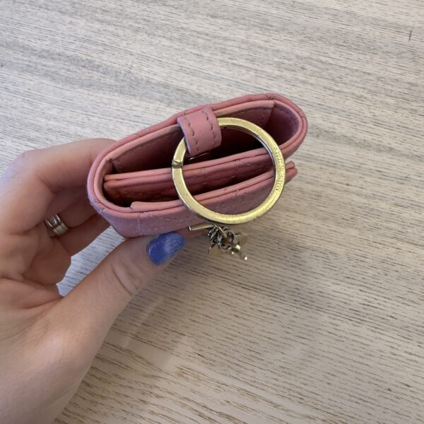 Christian Dior Lady Dior Cannage Leather Key Case Pink