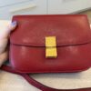 Celine Box Calfskin Medium Classic Box Flap Bag Red
