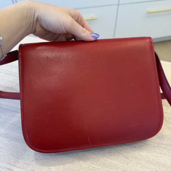 Celine Box Calfskin Medium Classic Box Flap Bag Red