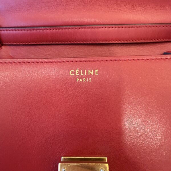 Celine Box Calfskin Medium Classic Box Flap Bag Red