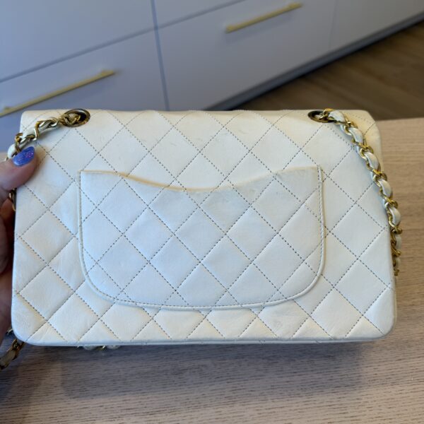 Chanel Medium Vintage Classic Flap with 24K Gold Hardware White