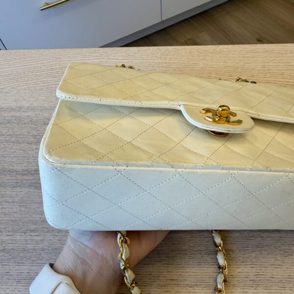 Chanel Medium Vintage Classic Flap with 24K Gold Hardware White