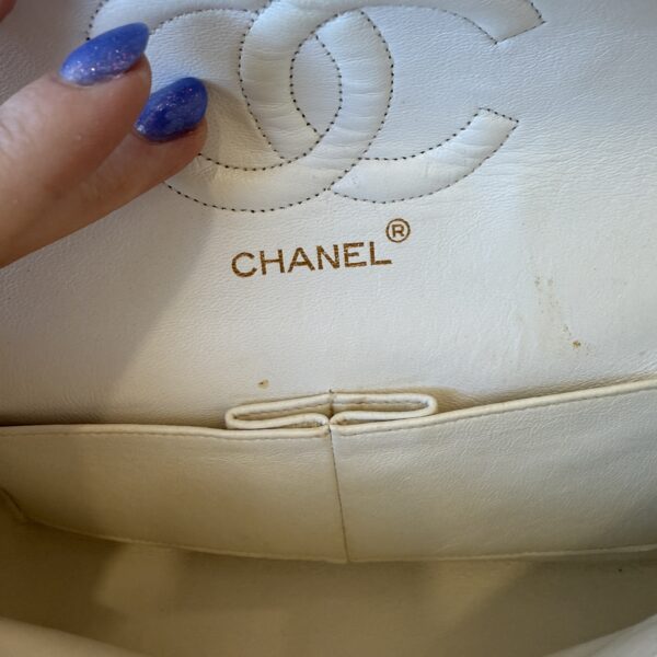 Chanel Medium Vintage Classic Flap with 24K Gold Hardware White