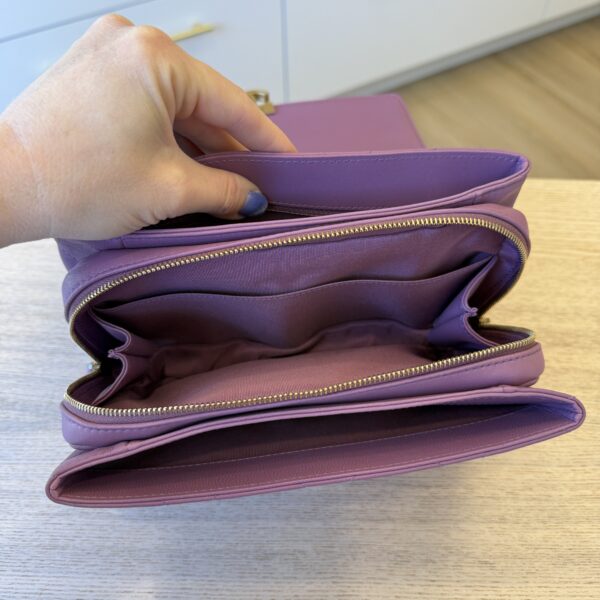 Chanel Lambskin Sleek And Chic Flap Purple