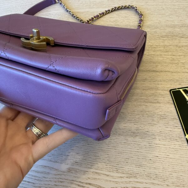 Chanel Lambskin Sleek And Chic Flap Purple