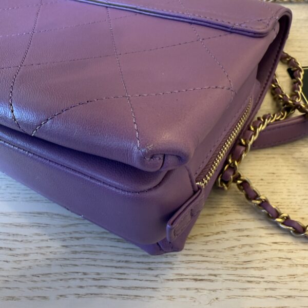 Chanel Lambskin Sleek And Chic Flap Purple