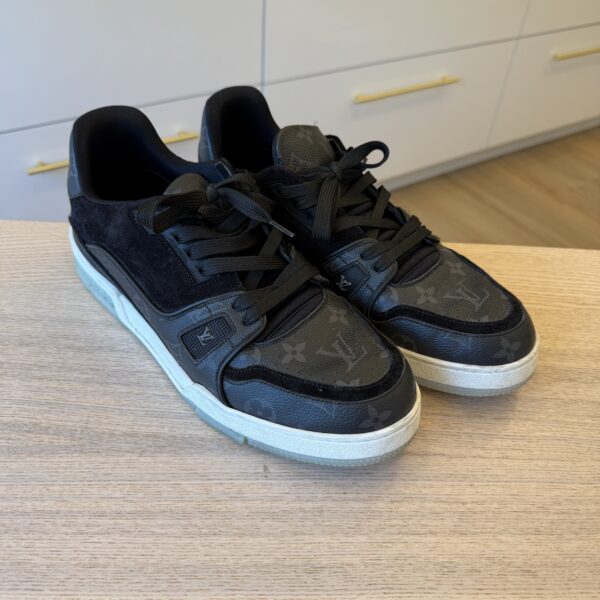 Louis Vuitton Black Monogram Eclipse Trainer Sneakers 9.5