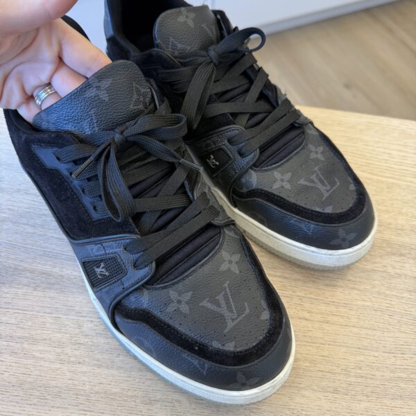 Louis Vuitton Black Monogram Eclipse Trainer Sneakers 9.5
