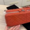 Chanel Patent Quilted Jumbo Double Flap Coral Silver Hardware