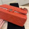Chanel Patent Quilted Jumbo Double Flap Coral Silver Hardware