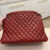Chanel Glazed Calfskin Quilted Large Just Mademoiselle Bowling Bag Red
