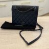 Chanel Quilted Ballerine Flap Bag Black and Navy