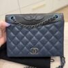 Chanel Quilted Ballerine Flap Bag Black and Navy
