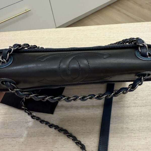 Chanel Quilted Ballerine Flap Bag Black and Navy