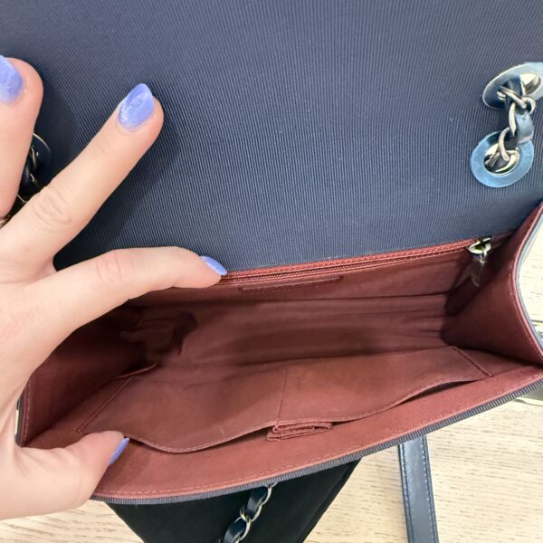 Chanel Quilted Ballerine Flap Bag Black and Navy