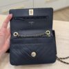 Chanel Lambskin Chevron Quilted Trendy CC Wallet On Chain WOC Navy