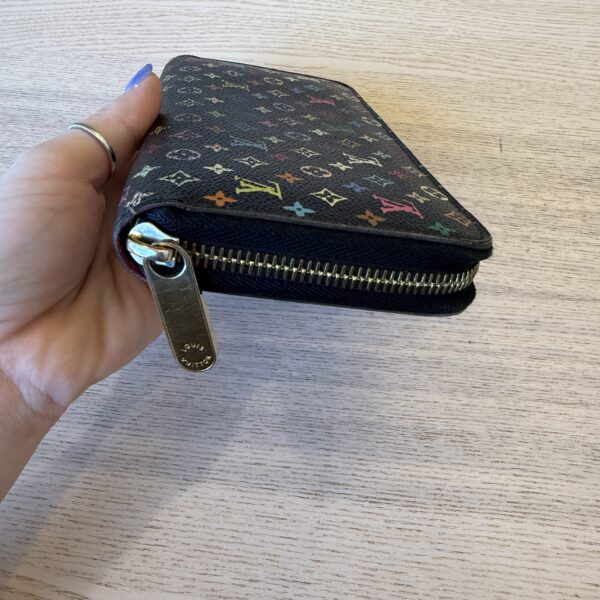 Louis Vuitton Monogram Multicolor Zippy Wallet Noir with Pink Interior