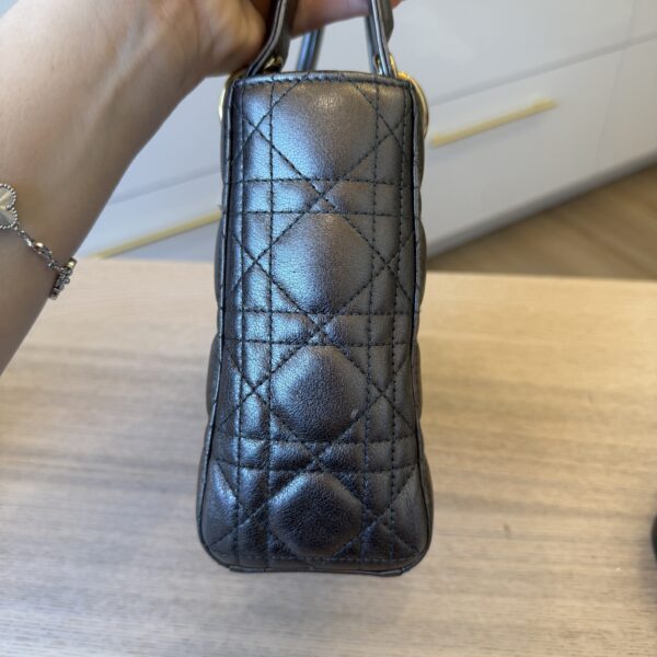 Christian Dior Lambskin Cannage Small Lady Dior Dark Metallic Gold Hardware My ABC Strap