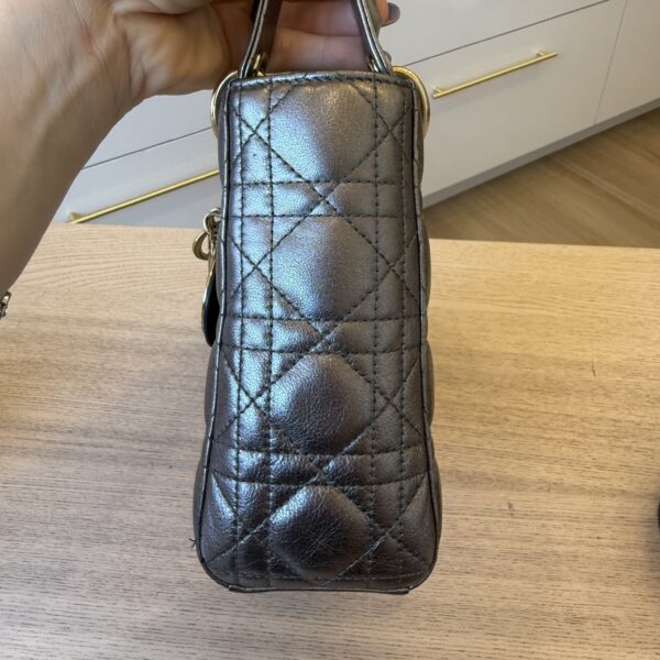 Christian Dior Lambskin Cannage Small Lady Dior Dark Metallic Gold Hardware My ABC Strap