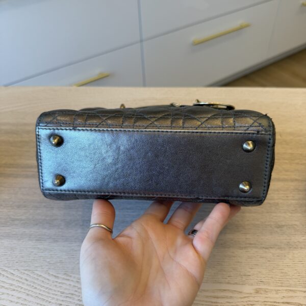 Christian Dior Lambskin Cannage Small Lady Dior Dark Metallic Gold Hardware My ABC Strap