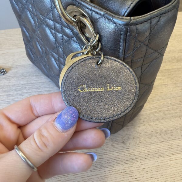 Christian Dior Lambskin Cannage Small Lady Dior Dark Metallic Gold Hardware My ABC Strap