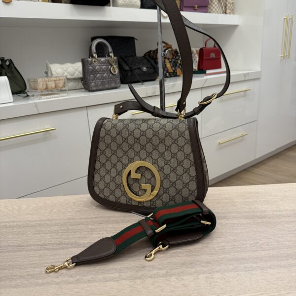 Gucci Blondie NM Flap Bag GG Coated Canvas Medium